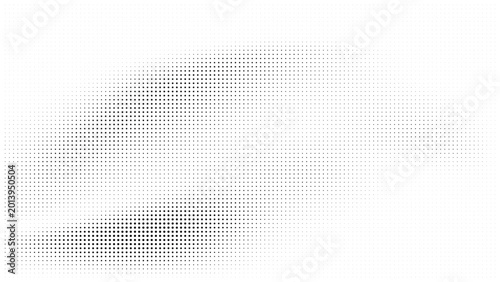 Abstract halftone dot pattern background in black and white with dot matrix halftone abstract
