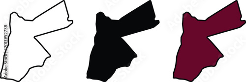 Foto Map of jordan outline set