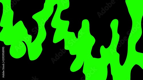 Animation green liquid with black background 