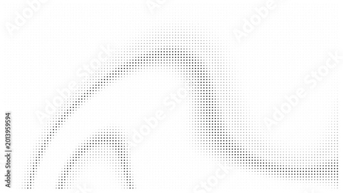 Foto Abstract arched shape halftone pattern with black and white screen print halfton