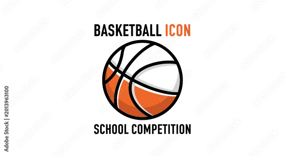 Fototapeta premium Basketball Icon Design For School Competitions: Graphic Visualization Ready To Use