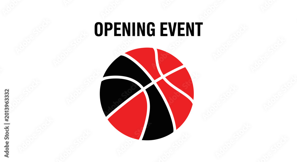 Fototapeta premium Basketball Opening Event Graphic Design With Red And Black Color Combination