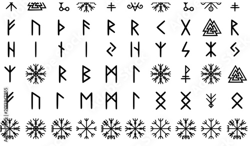 Photos Viking runes and nordic symbols collection