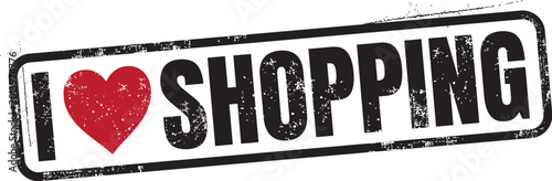 Foto I Love Shopping Vector Grunge Rubber Stamp