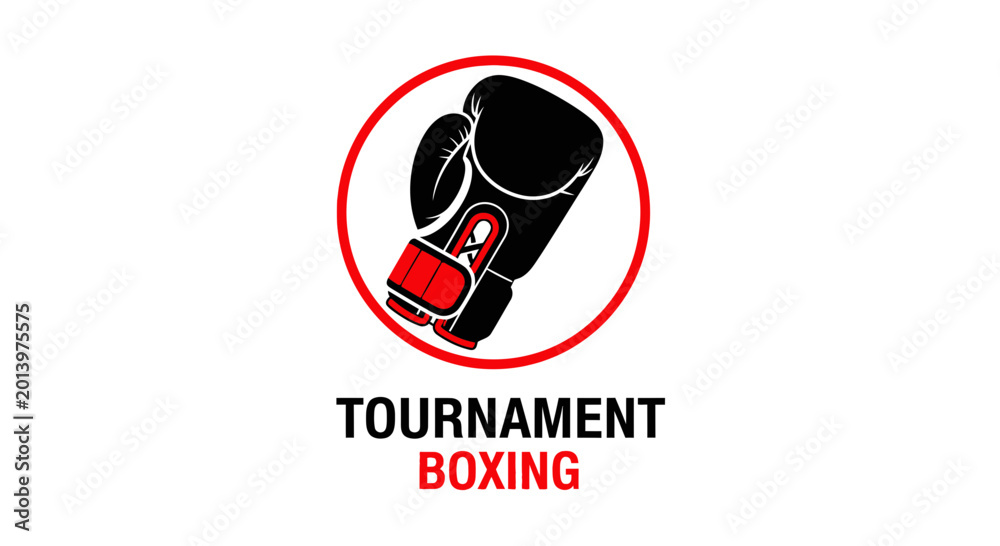 Obraz premium Boxing Tournament Logo: A Powerful Emblem for Boxing Competitions and Events Visuals