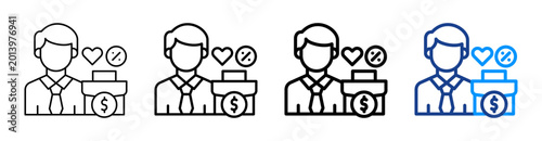 Employee Benefits Icon Different Style Outline Collection Set