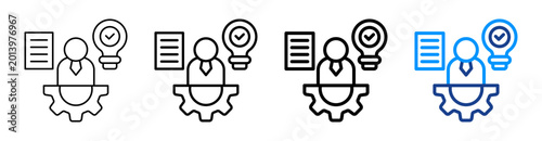 Competence Icon Different Style Outline Collection Set