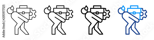 Workload Management Icon Different Style Outline Collection Set