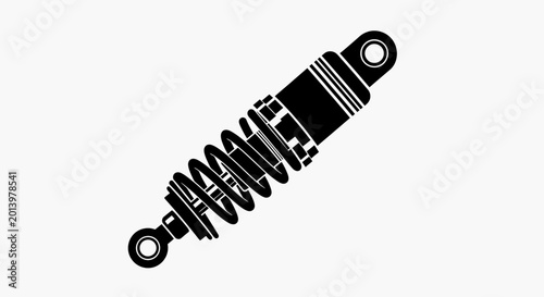 Black and white illustration of a shock absorber, a vehicle component