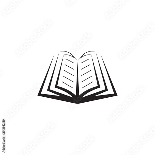 Open Book Illustration with Lines.