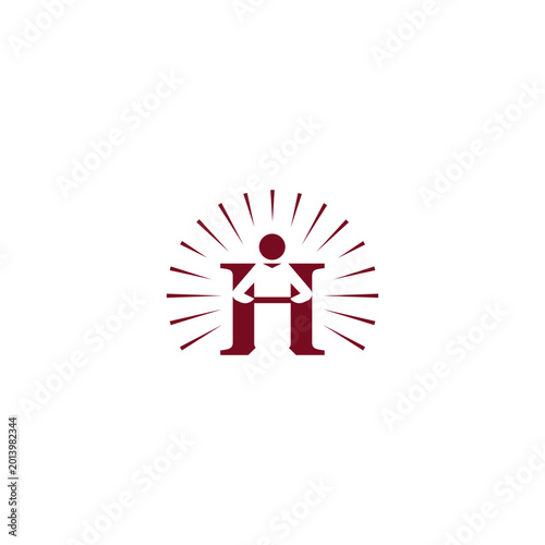 Red Logo Letter H Design.