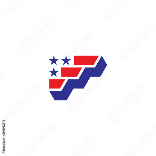American Flag Number Seven Symbol.