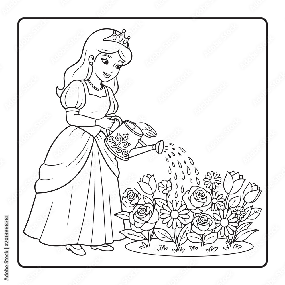 Fototapeta premium cute princess coloring pages for kids
