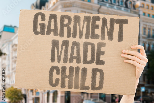 Fényképezés "Garment Made Child" Textile factories employ children as low-cost labour for export production