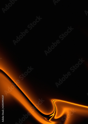 Glowing orange wave on a dark background with a smooth curved line