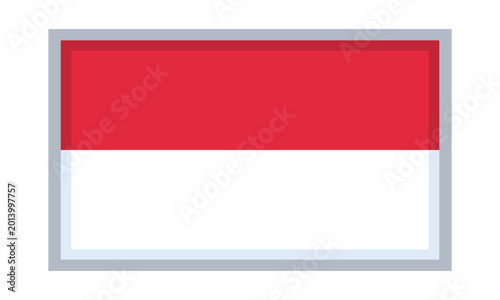 Free Download Monaco flag vector illustration, a symbol of national identity and sovereignty within a gray frame. - GFXLoad