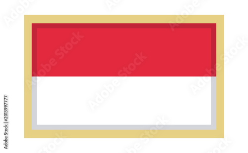 Indonesian flag in a golden frame, symbolizing national pride and heritage, with bold red and white colors. Free Download Indonesian flag in a golden frame, symbolizing national pride and heritage, with bold red and white colors. - GFXLoad