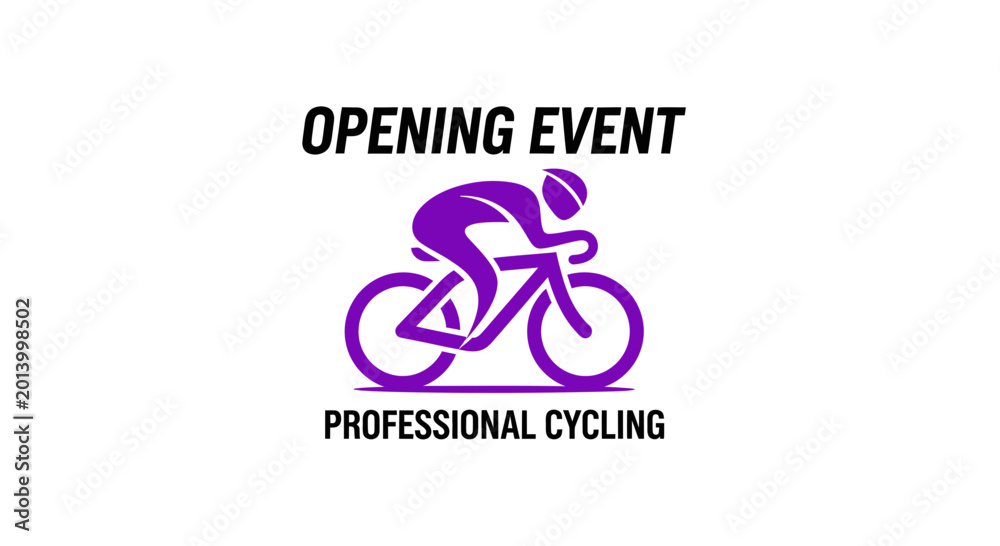 Fototapeta premium Cycling Event Announcement Featuring Graphic Of Cyclist Depicting Professional Race or Competition
