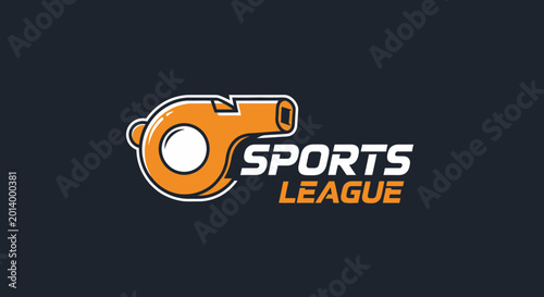 Distinctive Sports League Logo Featuring a Whistle and Modern Typography Design