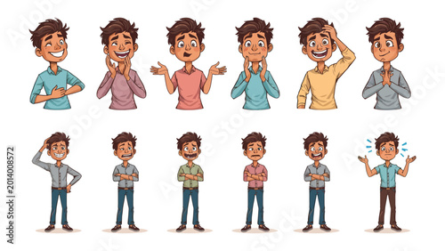 Canvastavla Human Emotions Array: A comprehensive collection of illustrations captures a spectrum of human emotional expressions