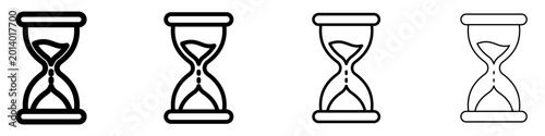 Fotografie A set of hourglass line icons in four different stroke weights