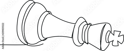 Foto A minimalist line drawing of a chess king, isolated on a white background