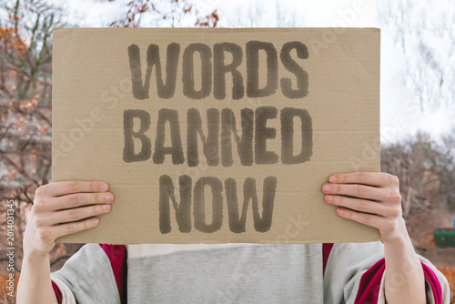 Canvastavla "Words Banned Now" Spoken and written expression faces increasing legal and platform restriction