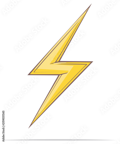 Free Download Bold yellow lightning bolt symbol with a dark outline and subtle shading - GFXLoad
