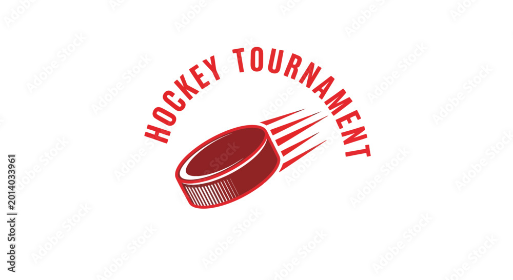 Fototapeta premium Dynamic Puck Illustration for a Hockey Tournament with Modern Design and Bold Visuals