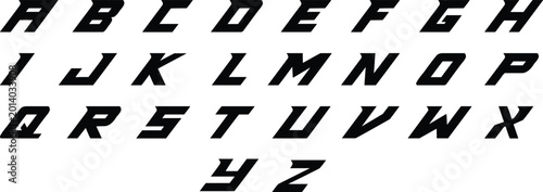 Bold Italic Speed Racing Alphabet SVG Bundle Letters Vector Font