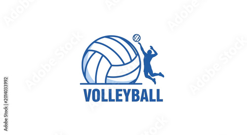 Dynamic Volleyball Logo Depicting Athlete Action With a Bold Icon in Clean Design