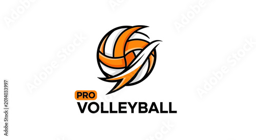 Dynamic Volleyball Logo Depicting Motion and Skill for Professional Sport Teams and Events