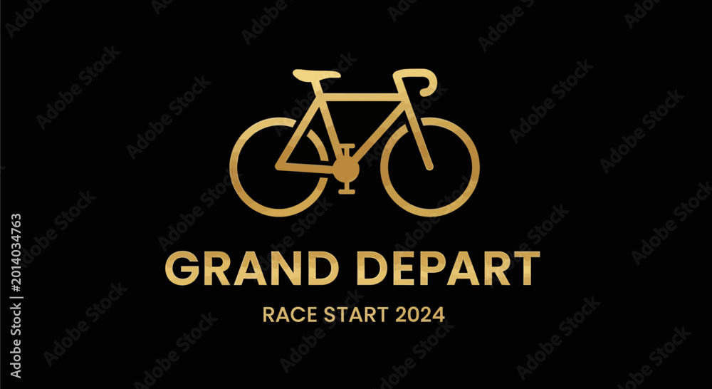 Fototapeta premium Elegant Bicycle Symbol Highlighting The Grand Depart Race Start For The Year 2024