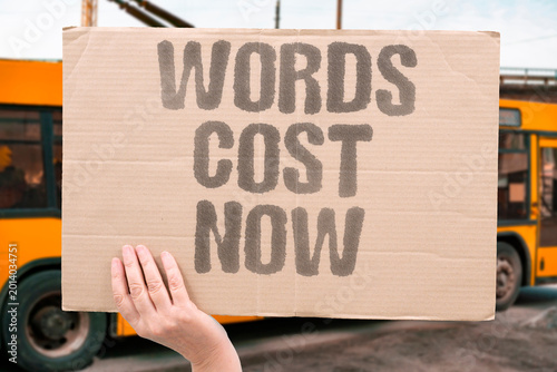Фотография "Words Cost Now" Expressing opinions publicly carries formal legal consequences