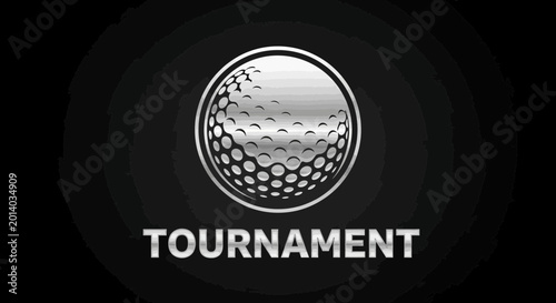 Elegant Black And Silver Golf Tournament Emblem For Sports Enthusiasts Events