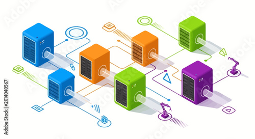 Quadro su tela servers network database internet technology.