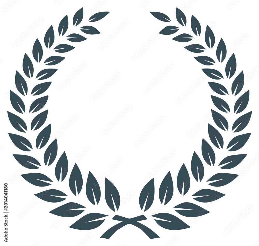 Obraz premium Classic laurel wreath circular frame icon symbolizing victory, achievement, and honor