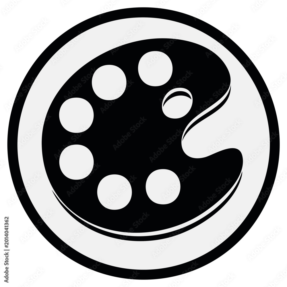 Obraz premium Artist's Paint Palette Icon Symbol Silhouette Simple Design