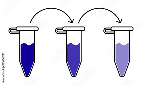 Canvas Print serial dilution process diagram with laboratory test tubes icon vector
