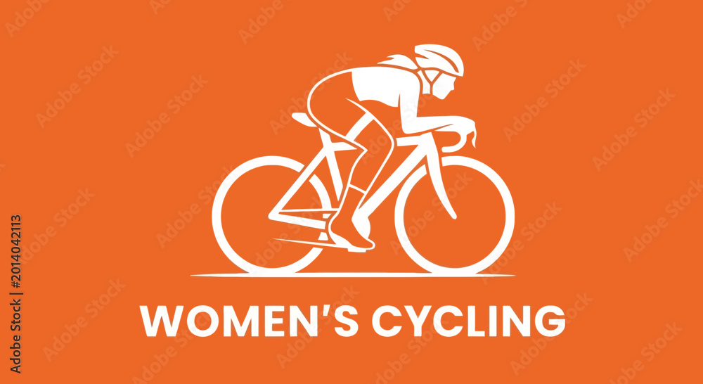 Fototapeta premium Elegant Women's Cycling Icon in Dynamic Motion Representing Endurance and Speed