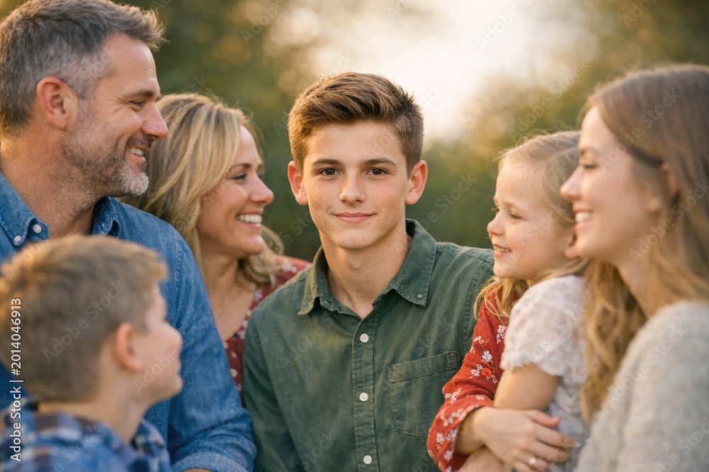 Fototapeta premium A group of people standing together, varying ages and backgrounds