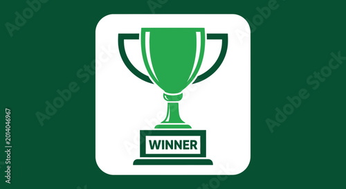Green Trophy Icon Symbolizing Achievement And Success In Different Competitions