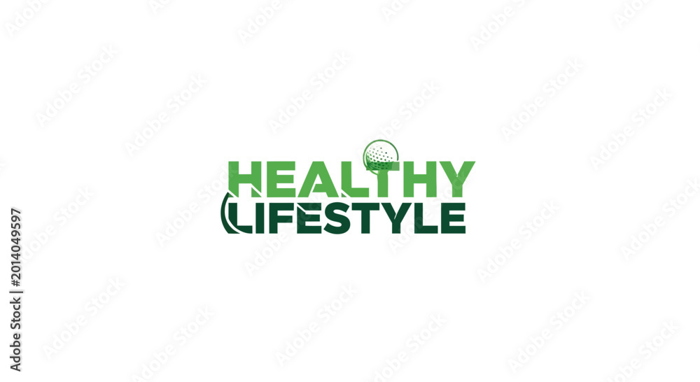 Fototapeta premium Healthy Lifestyle Logo Featuring Golf Ball Symbol for Wellness and Active Living