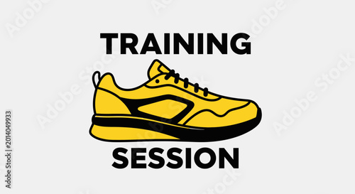 Graphic Illustration Depicting a Fitness Training Session With a Sport Shoe Symbol