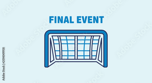Graphic Illustration Depicting a Goal Structure Displaying Text for a Sports Championship Game