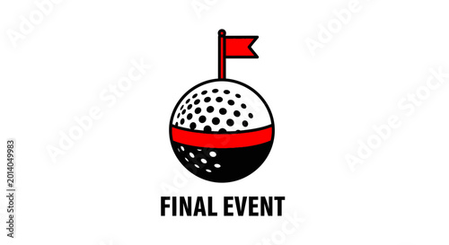 Graphic Illustration Depicting a Golf Ball with Flag for The Event Game Competition