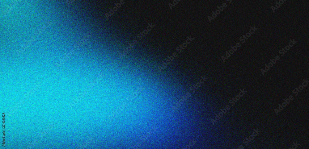 Obraz premium Abstract bright cyan light gradient background with artistic grain texture and intense film noise.