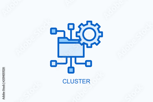 Cluster Icon Or Logo Isolated Vector Illustration
