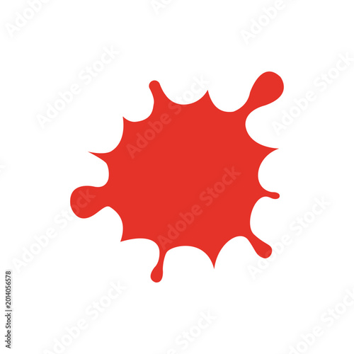 Fotografía Red Liquid Paint Splatter Stain Blob.