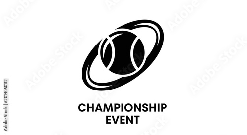 Innovative Tennis Championship Event Logo Displayed With Minimalist Black And White Design